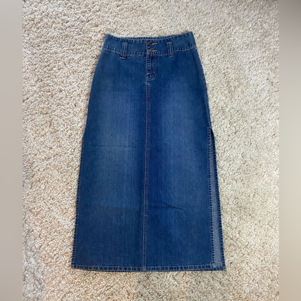 VINTAGE Denim Maxi Skirt